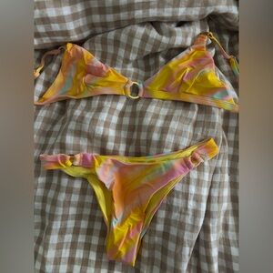 Blackbough Yellow and pink bikini set